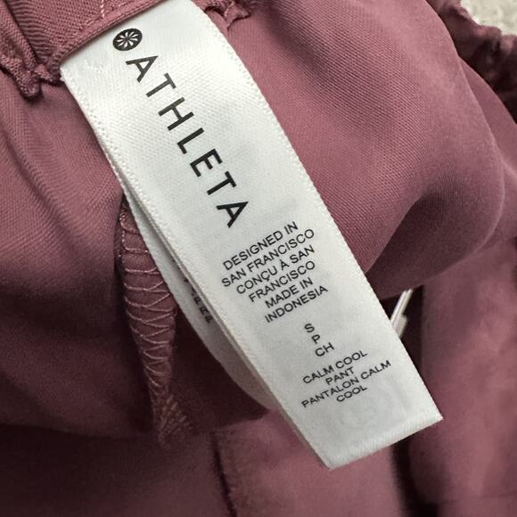 Athleta Calm Cool Pant Womens Small Purple Wide Leg Lightweight Lounge Travel - Picture 10 of 16